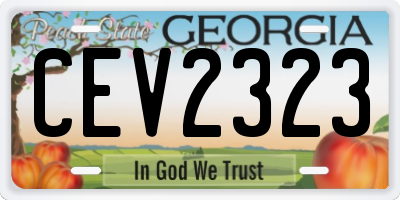 GA license plate CEV2323