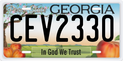 GA license plate CEV2330