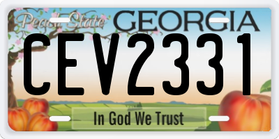 GA license plate CEV2331