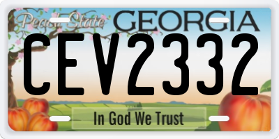 GA license plate CEV2332
