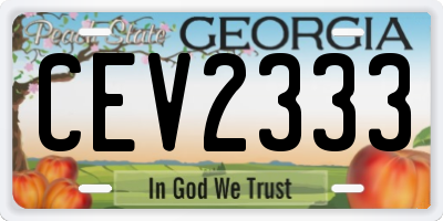 GA license plate CEV2333