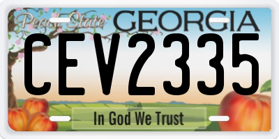 GA license plate CEV2335