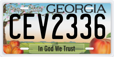 GA license plate CEV2336