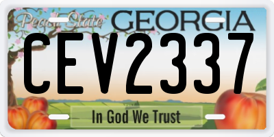 GA license plate CEV2337