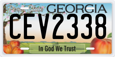 GA license plate CEV2338