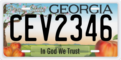 GA license plate CEV2346