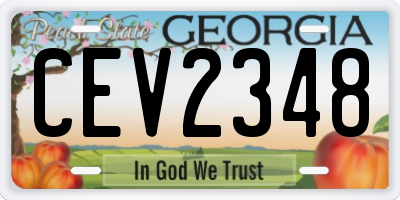 GA license plate CEV2348