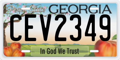 GA license plate CEV2349