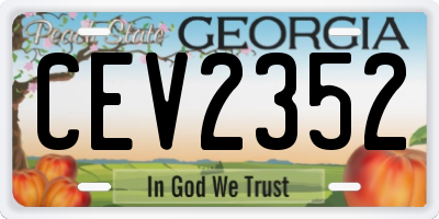 GA license plate CEV2352