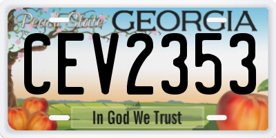 GA license plate CEV2353