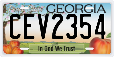 GA license plate CEV2354
