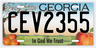 GA license plate CEV2355