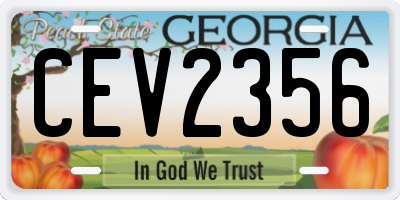 GA license plate CEV2356