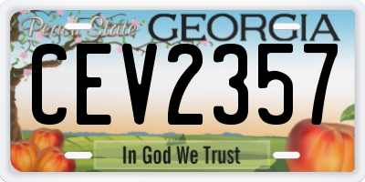 GA license plate CEV2357