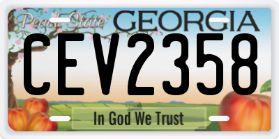 GA license plate CEV2358