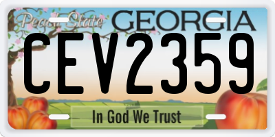GA license plate CEV2359