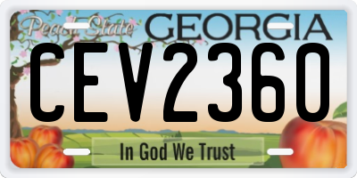GA license plate CEV2360