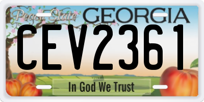 GA license plate CEV2361