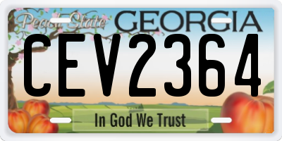 GA license plate CEV2364