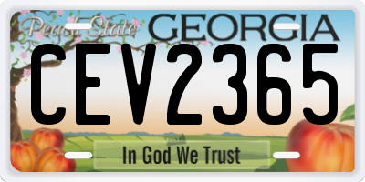 GA license plate CEV2365