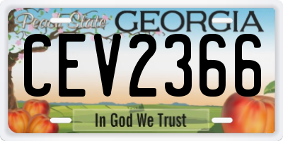 GA license plate CEV2366