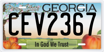 GA license plate CEV2367