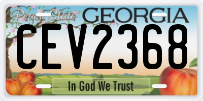 GA license plate CEV2368