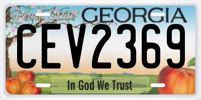 GA license plate CEV2369