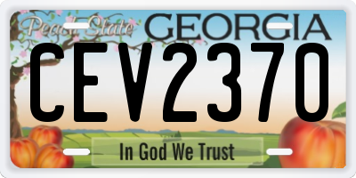 GA license plate CEV2370