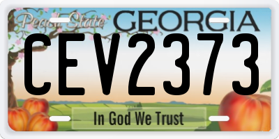 GA license plate CEV2373