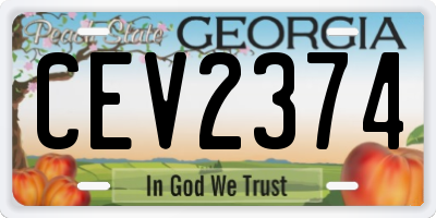 GA license plate CEV2374