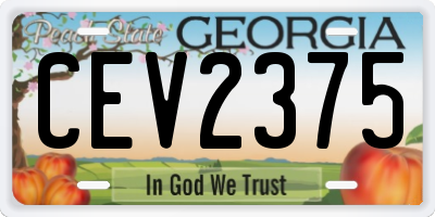 GA license plate CEV2375