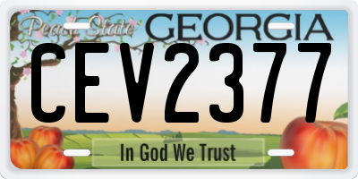 GA license plate CEV2377