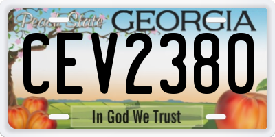 GA license plate CEV2380