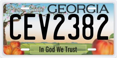 GA license plate CEV2382