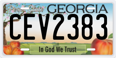 GA license plate CEV2383