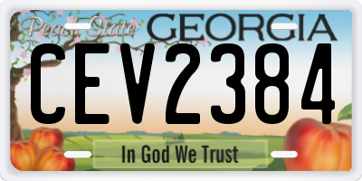GA license plate CEV2384
