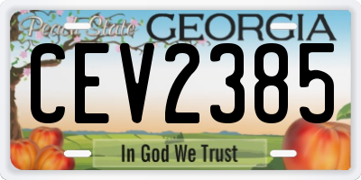 GA license plate CEV2385