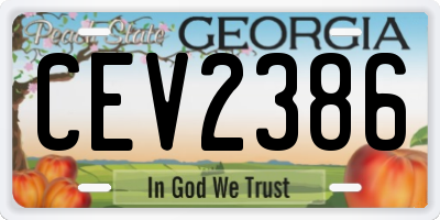 GA license plate CEV2386