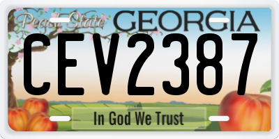 GA license plate CEV2387