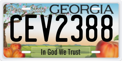GA license plate CEV2388