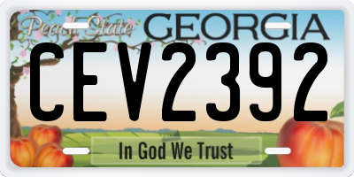 GA license plate CEV2392