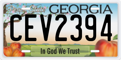GA license plate CEV2394