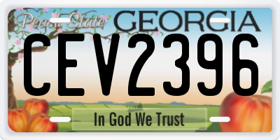 GA license plate CEV2396