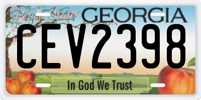GA license plate CEV2398
