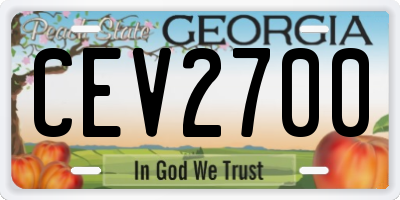 GA license plate CEV2700