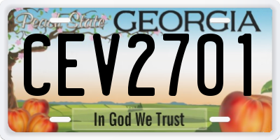 GA license plate CEV2701