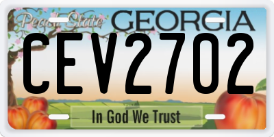 GA license plate CEV2702
