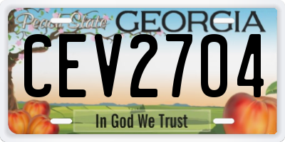 GA license plate CEV2704