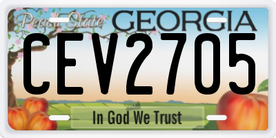GA license plate CEV2705